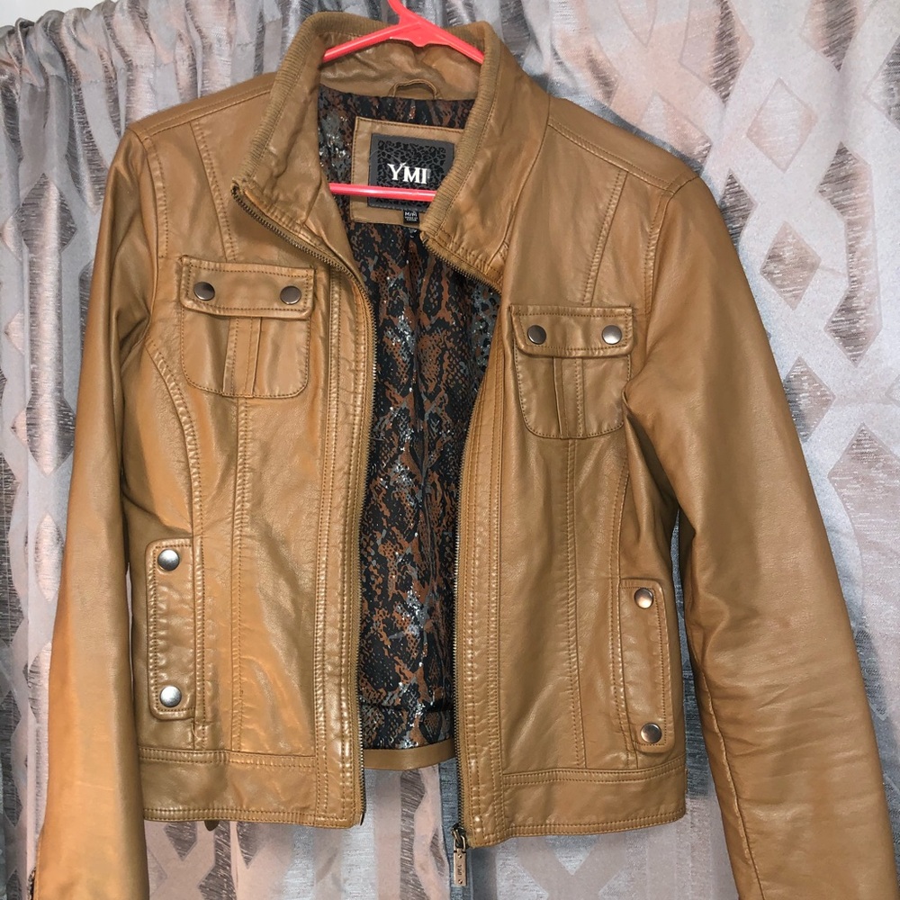 Light brown leather jacket